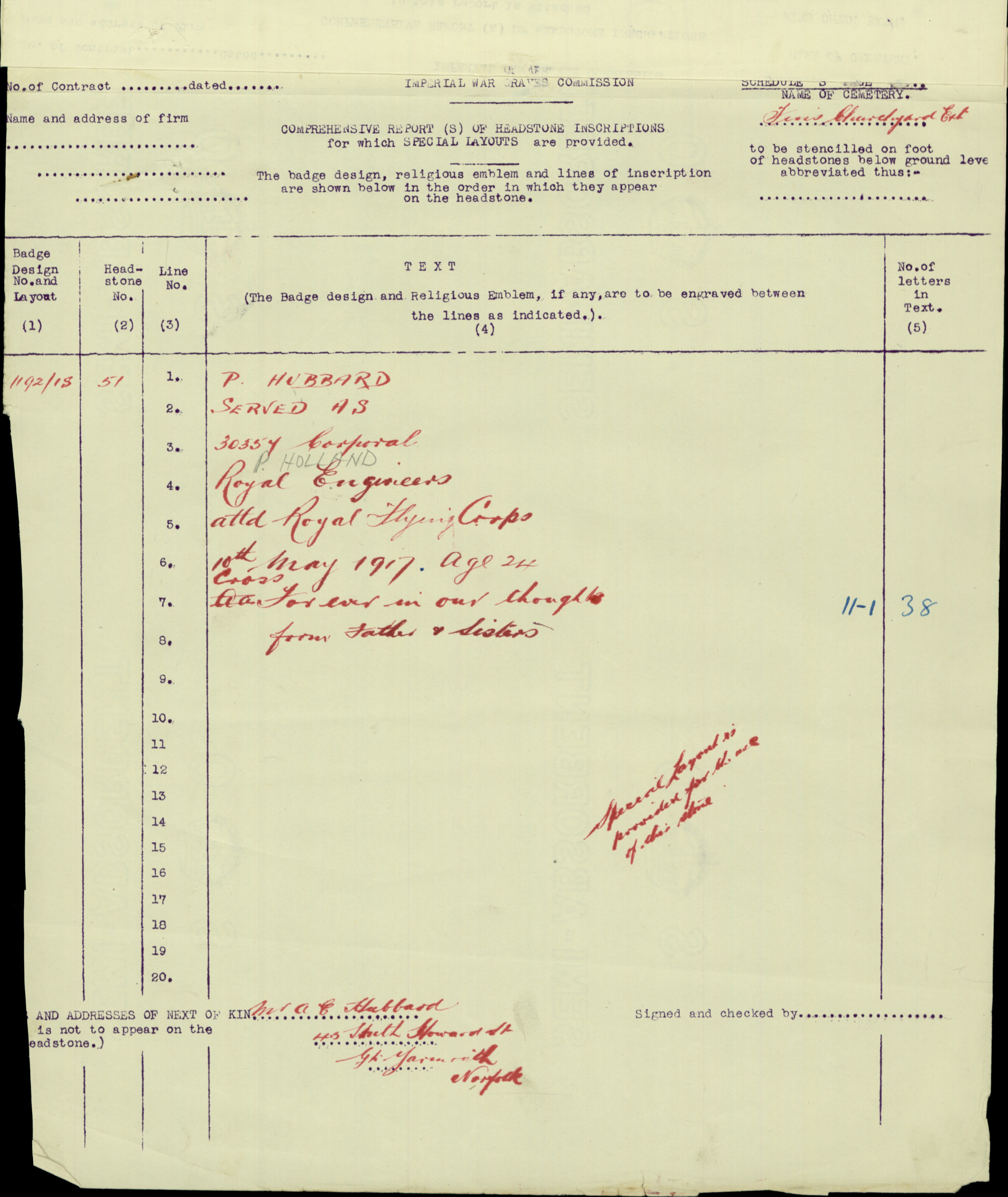 Corporal P Hubbard | War Casualty Details 554777 | CWGC