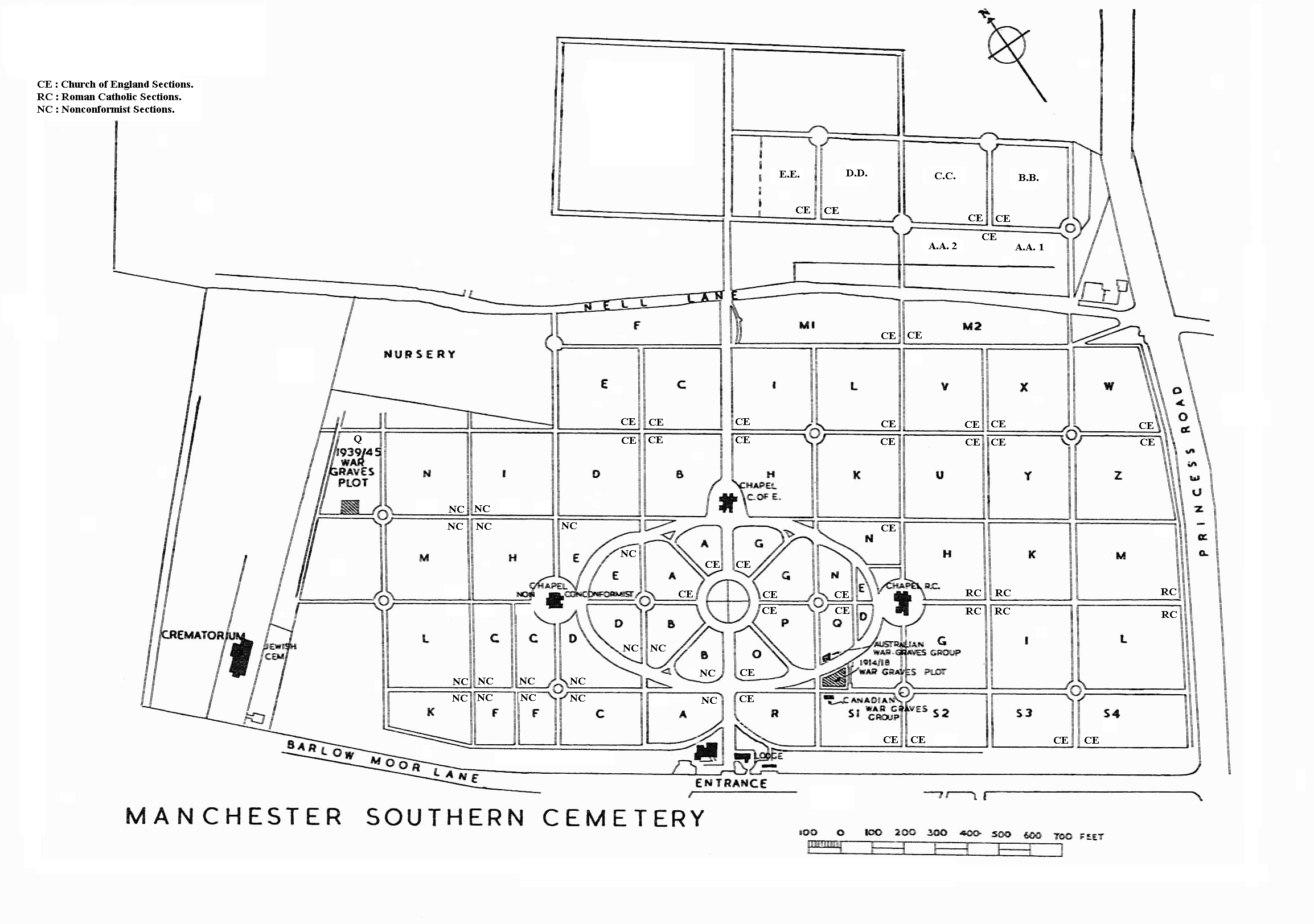 Southern Cemetery Plot Map